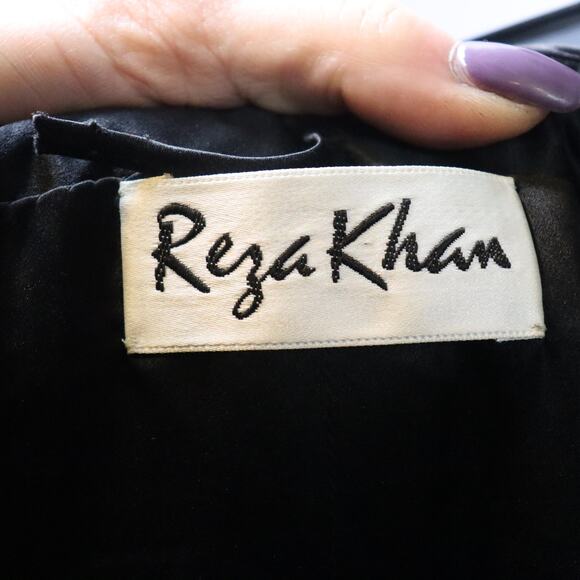 Vintage Reza Khan Black Strapless Ruched Cocktail Dress | Size S/M Approx. - Picture 6 of 6